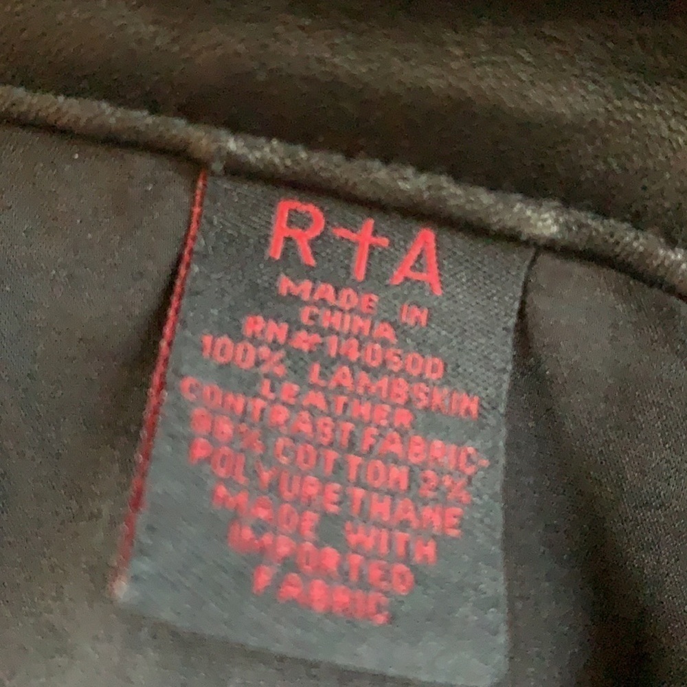 RtA Lambskin Leather Black Destroyed Knee Pants 27 - Picture 14 of 15